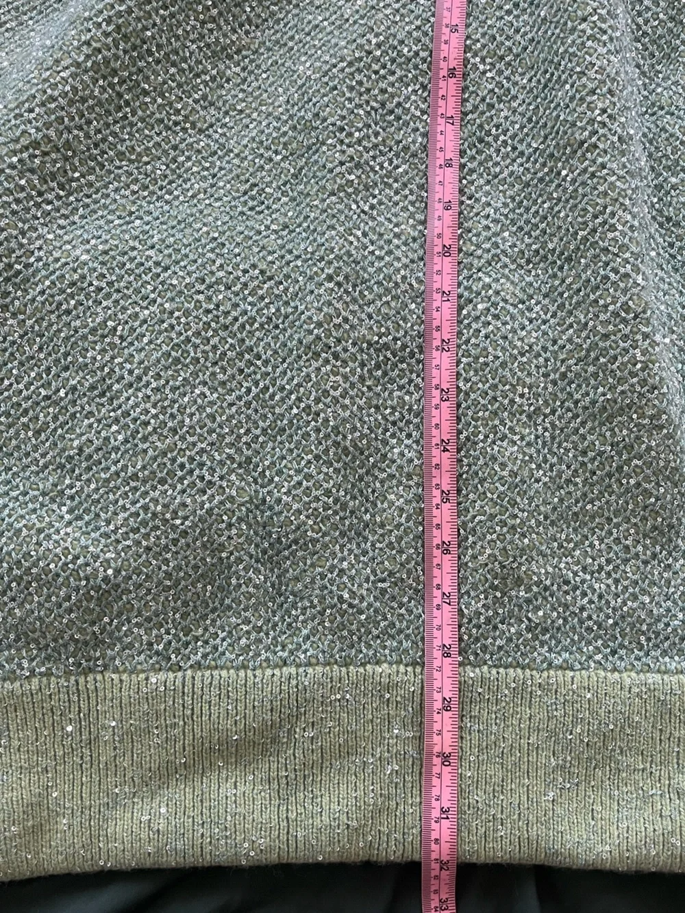 Stella McCartney Sequined Wool-Blend Mini Sweater Dress Light Green size Large